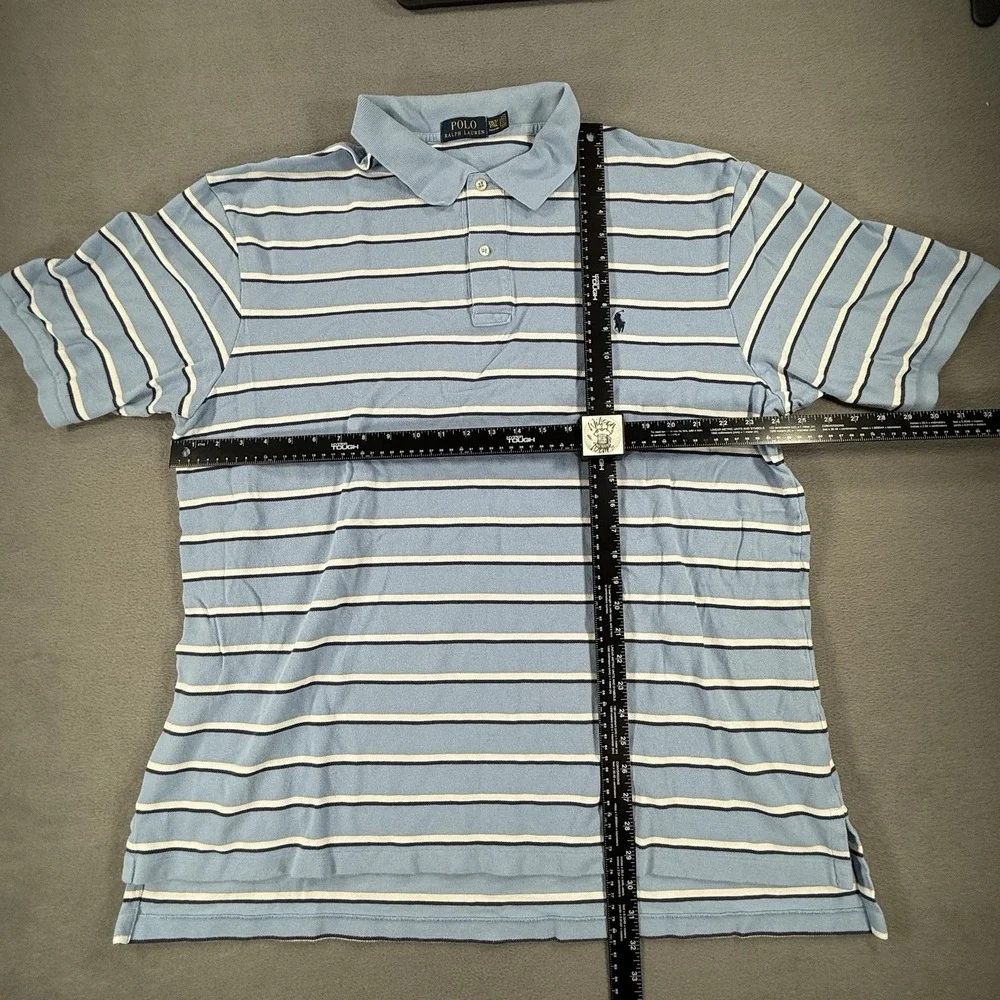Polo Ralph Lauren Striped Short Sleeve Blue Polo Mens Size 2XLt Tall - Picture 3 of 6
